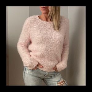 Pretty Pink Plush Cozy Warm Fuzzy Sweater